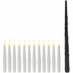 Lunartec 48er-Set schwebende LED-Kerzen mit Zauberstab-Fernbedienung, 15 cm Lunartec 