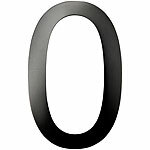 PEARL Hausnummer aus Metall, Nummer 0, 200 x 130 x 2 mm, schwarz PEARL Hausnummern aus Metall