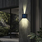 Lunartec 16er-Set Solar-Akku-Wandleuchten, 12 LEDs, je 25 lm warm-/tageslichtwe Lunartec Solar-Akku-Wandleuchten mit einstellbarem Lichtkegel