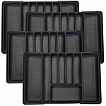 Rosenstein & Söhne 4er-Set Besteckkasten, ausziehbar: 30 auf 52,5 x 33,5 x 5,5 cm Rosenstein & Söhne Ausziehbare Besteckeinsätze für Schubladen, Kunststoff