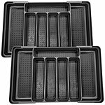 Rosenstein & Söhne 2er-Set Besteckkasten, ausziehbar: 30 auf 52,5 x 33,5 x 5,5 cm Rosenstein & Söhne Ausziehbare Besteckeinsätze für Schubladen, Kunststoff