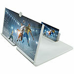 PEARL 18" Bildschirm-Lupe (45,7 cm) zum Vergrößern des Handy-Displays, weiß PEARL Bildschirm-Lupen, Linse einfahrbar