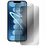 Somikon 4er-Set Schutzfolien aus gehärtetem Glas, iPhone 13 Somikon Schutzfolien aus gehärtetem Glas mit Anti-Spy-Schutz für iPhone, inkl. Installations-Werkzeug