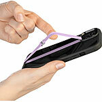 PEARL 2er-Set Universal-Finger-Handyhalterung, Silikon, pink + lila, 210 mm PEARL Universal-Finger-Handyhalterungen