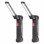 PEARL 2er-Set COB-LED-Arbeitsleuchten mit 360° schwenkbarem Hals PEARL COB-LED-Arbeitsleuchten mit schwenkbaren Hälsen