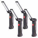 PEARL 4er-Set COB-LED-Arbeitsleuchten mit 360° schwenkbarem Hals PEARL COB-LED-Arbeitsleuchten mit schwenkbaren Hälsen
