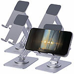 PEARL 4er-Set Verstellbarer Tablet- und Smartphone-Arm, 3 Achsen PEARL Faltbare Tablet Ständer für Tablets/Handys, 3 Achsen höhenverstellbar