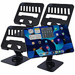 PEARL 4er set Faltbarer Tablet und Smartphone Ständer, 2 Achsenhöhen XXXXX PEARL Faltbare Tablet Ständer für Tablets/Handys, 3 Achsen höhenverstellbar