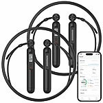 PEARL sports 2er-Set smarte 2in1-Springseile mit Display und Zähler, Bluetooth PEARL sports Smarte Springseile 