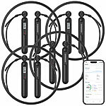 PEARL sports 4er-Set smarte 2in1-Springseile mit Display und Zähler, Bluetooth PEARL sports Smarte Springseile 