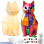 Playtastic 2er Set DIY-Katzenlampen-Malset mit 12 Farben, batteriebetrieben Playtastic DIY-Mallampen für Kinder