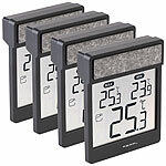 PEARL 4er-Set Außen-Fensterthermometer mit Höchst- & Tiefstwerte-Anzeige PEARL Digitale Fensterthermometer 
