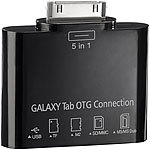 Callstel 5in1-Speicheradapter für Galaxy Tab (30Pin): USB, SD, microSD, MS, M2 Callstel Connection Kits für Samsung