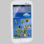 PEARL Silikon-Schutzhülle für Samsung Galaxy S3, weiß/transparent PEARL