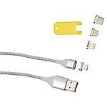 Callstel USB-Kabel mit magnetischem Lightning-/Micro-USB-/Typ-C-Stecker, 1 m Callstel
