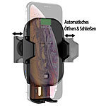 Callstel Qi-Smartphone-Ladehalter für Kfz-Lüftungsgitter, Automatik-Klemme, 15W Callstel