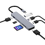 Callstel USB-Hub DeX Smartphone-PC-Adapter, USB C PD, 3xUSB 3.0, HDMI, SD, 60W Callstel DeX Smartphone-PC-Adapter und USB-Hubs