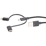 Callstel 3er-Set Ladekabel für Micro-USB, USB-C, Lightning, MFI, 100 cm, 2,1 A Callstel 