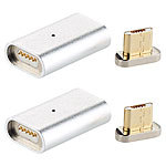 Callstel Magnetischer Micro-USB-Adapter für Lade- & Datenkabel, silber, 2er-Set Callstel