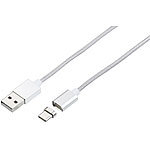 Callstel 2er-Set USB-Lade- & Datenkabel, magnetischer USB-C-Stecker, 1 m, 2,1 A Callstel USB-Kabel mit magnetischem USB-C-Stecker
