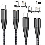 Callstel 2er-Set magnet. USB-C-Schnell-Ladekabel, Typ C & Lightning, 1 m, 3 A Callstel