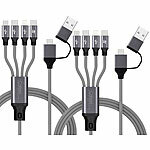 Callstel 2er-Set 8in1-Lade- & Datenkabel USB-C/A zu C/Micro-USB/Lightning, 2 m Callstel Multi-USB-Kabel für USB A und C, Micro-USB und 8-PIN