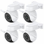 7links 4er-Set WLAN-Pan-Tilt-Outdoor-Kameras mit 2K, Nachtsicht, IP65 7links Outdoor-WLAN-IP-Überwachungskameras mit Nachtsicht, Geräuscherkennung & Objekt-Tracking 