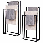 Carlo Milano 2er-Set Handtuchständer mit 3 Stangen, Metall, schwarz Carlo Milano Handtuchständer