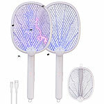 Exbuster 2er-Set 2in1 Akku Insektenvernichter und Fliegenklatsche mit UV LEDs Exbuster 2in1-Akku-Insektenvernichter und Fliegenklatschen