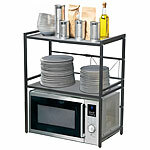 Carlo Milano Ausziehbares Mikrowellenregal, 40 - 64 cm, 3-stufig höhenverstellbar Carlo Milano Verstellbare Mikrowellenregale