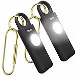 Semptec Urban Survival Technology 2er-Set Selbstverteidigungs-Schlüsselanhänger, 130 dB, Taschenlampe Semptec Urban Survival Technology 