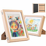 Your Design 2er-Set Bilderrahmen A4 mit Fach für 150 Kinderzeichnungen, Holz-Optik Your Design Bilderrahmen mit aufklappbarem Fach für Kinderzeichnungen