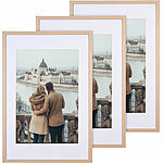 Your Design 3er-Set Bilderrahmen, bruchsicheres Acrylglas, 40 x 60 cm, Eiche hell Your Design Bilderrahmen aus Hölzern, bruchsichere Acrylgläser