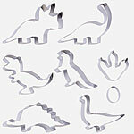 Rosenstein & Söhne 8-teiliges Dinosaurier-Keksausstecher-Set aus Edelstahl Rosenstein & Söhne Dinosaurier-Ausstecher, Keksausstecher-Sets, Edelstahl