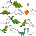 Rosenstein & Söhne 8-teiliges Dinosaurier-Keksausstecher-Set aus Edelstahl Rosenstein & Söhne Dinosaurier-Ausstecher, Keksausstecher-Sets, Edelstahl
