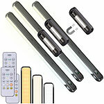 Lunartec 3er-Set LED-Akku-Unterbau-/Bilderleuchte, PIR, Fernbedienung, schwarz Lunartec Akku-Unterbau- und Bilderleuchten mit CCT-LEDs, dimmbarer Helligkeit & PIR-Sensor