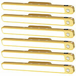 Lunartec 6er-Set LED-Akku-Unterbau-/Bilderleuchte, PIR, Fernbedienung, messing Lunartec Akku-Unterbau- und Bilderleuchten mit CCT-LEDs, dimmbarer Helligkeit & PIR-Sensor