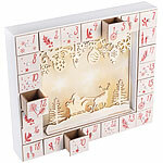 infactory Adventskalender zum Befüllen, LED-Beleuchtung, wiederverwendbar, Holz infactory Adventskalender zum Befüllen, LED-Beleuchtung, Holz