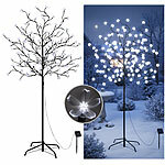 Lunartec Solar-LED-Deko-Kirschbaum mit 152 beleuchteten Blüten, 150 cm, IP44 Lunartec Solar-LED-Deko-Kirschbaum, spritzwassergeschützt