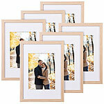 Your Design 6er-Set Bilderrahmen aus Holz, bruchsicheres Acrylglas, A4, Eiche hell Your Design Bilderrahmen aus Hölzern, bruchsichere Acrylgläser