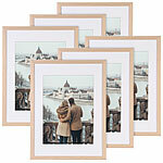 Your Design 6er-Set Bilderrahmen, bruchsicheres Acrylglas, 30 x 40 cm, Eiche hell Your Design Bilderrahmen aus Hölzern, bruchsichere Acrylgläser