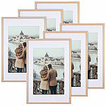 Your Design 6er-Set Bilderrahmen, bruchsicheres Acrylglas, 40 x 60 cm, Eiche hell Your Design Bilderrahmen aus Hölzern, bruchsichere Acrylgläser