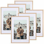 Your Design 6er-Set Bilderrahmen, bruchsicheres Acrylglas, 50 x 70 cm, Eiche hell Your Design Bilderrahmen aus Hölzern, bruchsichere Acrylgläser