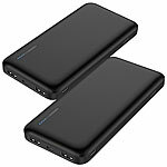 revolt 2er-Set USB-Powerbank, 10.000 mAh, 2x USB-A, 1x USB-C, 2,4 A, 12 Watt revolt Powerbanks mit USB-C Input & Output 