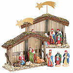 PEARL 2er-Set Weihnachts-Krippe (10-teilig) mit handbemalten Porzellan-Figur PEARL Weihnachts-Krippen 