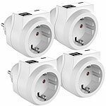 revolt 4er-Set 3in1-Steckdose, USB Typ C & 2x USB Typ A, 230 V, 3,6 A, 18 W revolt USB-Steckdosen mit USB-C 