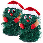 infactory 2er-Set Singender & tanzender Weihnachtsbaum, 15 cm infactory Singende Weihnachtsbäume 