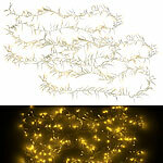 Lunartec 2er-Set LED-Büschel-Lichterkette, 300 warmweiße LEDs, 8 Modi, IP44, 3m Lunartec LED-Lichtergirlanden 