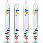 PEARL 4er-Set Dekoratives Retro Galileo-Thermometer Classic, 27 cm PEARL Galileo-Thermometer 