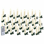 Lunartec Ensemble de 40 bougies LED pour sapin de Noël avec télécommande IR, minuteur, blanches Lunartec bougies de Noël LED sans fil et dimmables avec télécommande et minuterie disponible sur eMall